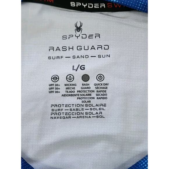 Spyder Swim Rash Guard Shirt Short Sleeve UPF 30+ Surf Quick Dry Men's Large - Picture 9 of 9